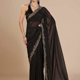 Black Lurex Chiffon Embroidered Saree