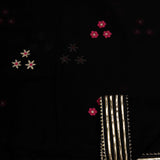 Black Chiffon Floral Embroidered Saree