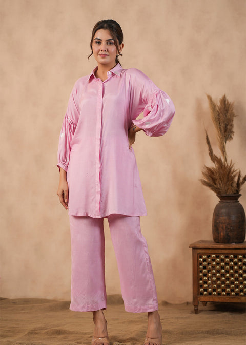 <img> Blush Pink Santoon Co-Ord Set