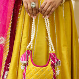 Old Golden Yellow Cotton Silk Gotta Work Anarkali Set