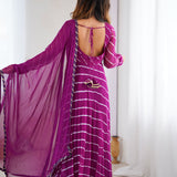 Purple Anarkali Set