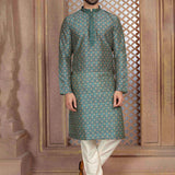 Green Art Silk Digital Printed Kurta Set
