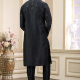 Black Art Banarasi Silk Kurta