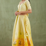 Floral Printed Yellow Lehenga Set