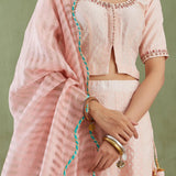 Floral Printed Light Pink Lehenga Set