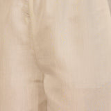 Pastel Cream Floral Embroidered Polyester Co-Ord Set