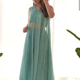 Green Chiffon Anarkali Set