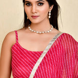 Magenta Pink Kota Duriya Anarkali Set