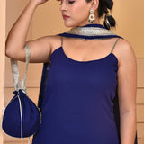 Berry Blue Georgette Sharara Set