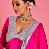 Magenta Pink Satin Silk Sharara Set