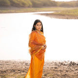 Mustard Yellow Cotton Silk Suit Set