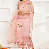 Pastel Pink Satin Kurta Set
