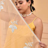 Yellow And White Silk Kurta Set