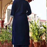 Peach Taffeta Silk Suit Set With Floral Prints