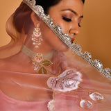 Dusty Rose Anarkali Set With Hand Printed Designs