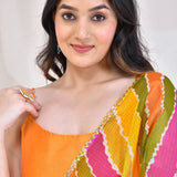 Chrome Yellow Cotton Silk Anarkali Set