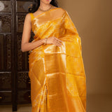 Bright Turmeric Yellow Kanjivaram Silk Saree