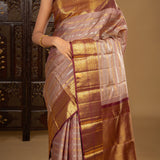 Muted Purple Kanjivaram Silk Saree