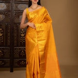 Golden Turmeric Yellow Kanjivaram Silk Saree