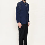 Royal Blue Terry Rayon Prince Coat With Pant