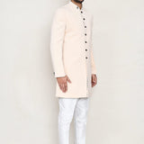 Cream Rayon Sherwani Set