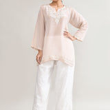 Monochrome Pink Cotton Chikankari Suit Set