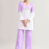 Lavender Cotton Chikankari Suit Set