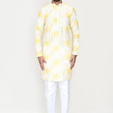 Soft Yellow Rayon Kurta Set With Digital Print