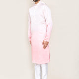 Pink Gradient Satin Silk Kurta Set