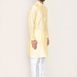 Cream Silk Kurta Set