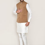 Brown Rayon Plain Jacket