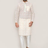 White Georgette Kurta With Thread Work