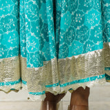 Lagoon Blue Cotton Floral Printed Gown Set