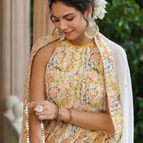 Multicolour Cotton Printed Anarkali Set