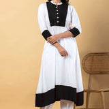 White Rayon Anarkali Set