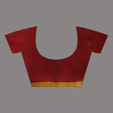 Maroon Pure Silk Saree With Floral Paint