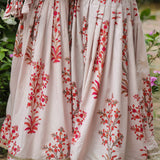 Champagne White Cotton Floral Printed Sharara Set