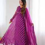 Purple Anarkali Set