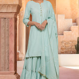 Mint Green Cotton Sharara Set