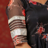 Black Organza Floral Printed Gharara Set