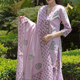 Lilac Gharara Suit Set With Floral Patterns
