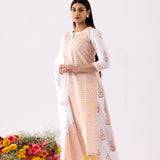 Yellow Block Printed Ivory Straight Kurta And Palazzo Set