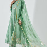 Printed Mint Green Floral Kurti Set