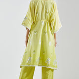 Light Green A-Line Kurta With Floral Print