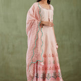 Floral Printed Light Pink Lehenga Set
