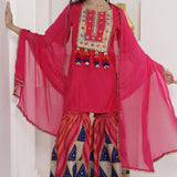 Pink Muslin Sharara Suit Set