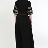 Black Georgette Solid Kurti Set