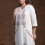 Off- White Rayon Kurta Set