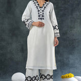 White Rayon Kurta Set