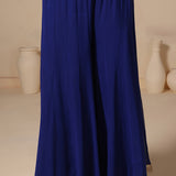 Blue Georgette Embroidered Sharara Kurti Set